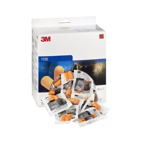3M Hörselskydd 1100F E-A-R 1100-serie Hörselproppar SNR 37dB förpackning 200 par