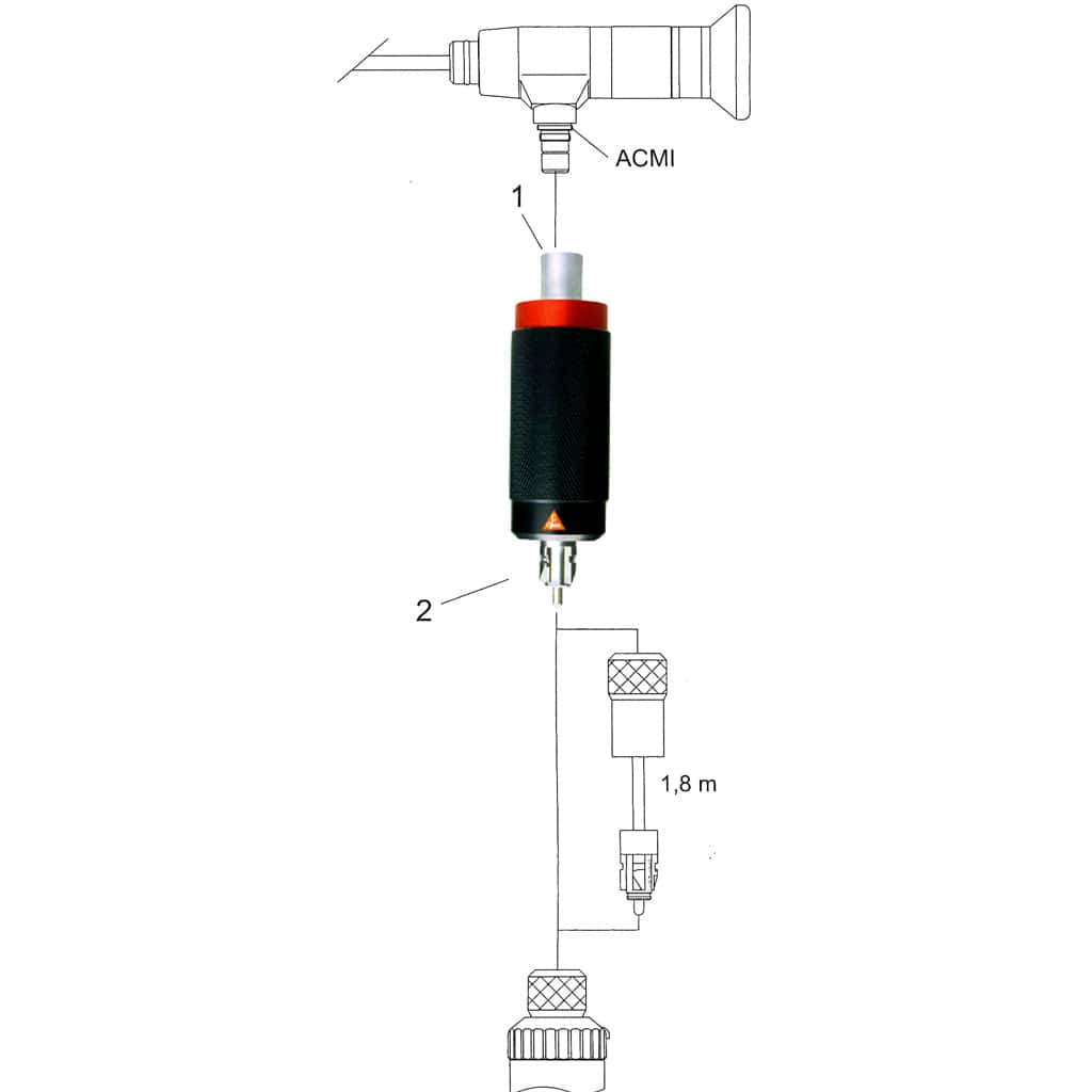 826075 Heine LED ScopeLight koppling med Endoskop och batteri