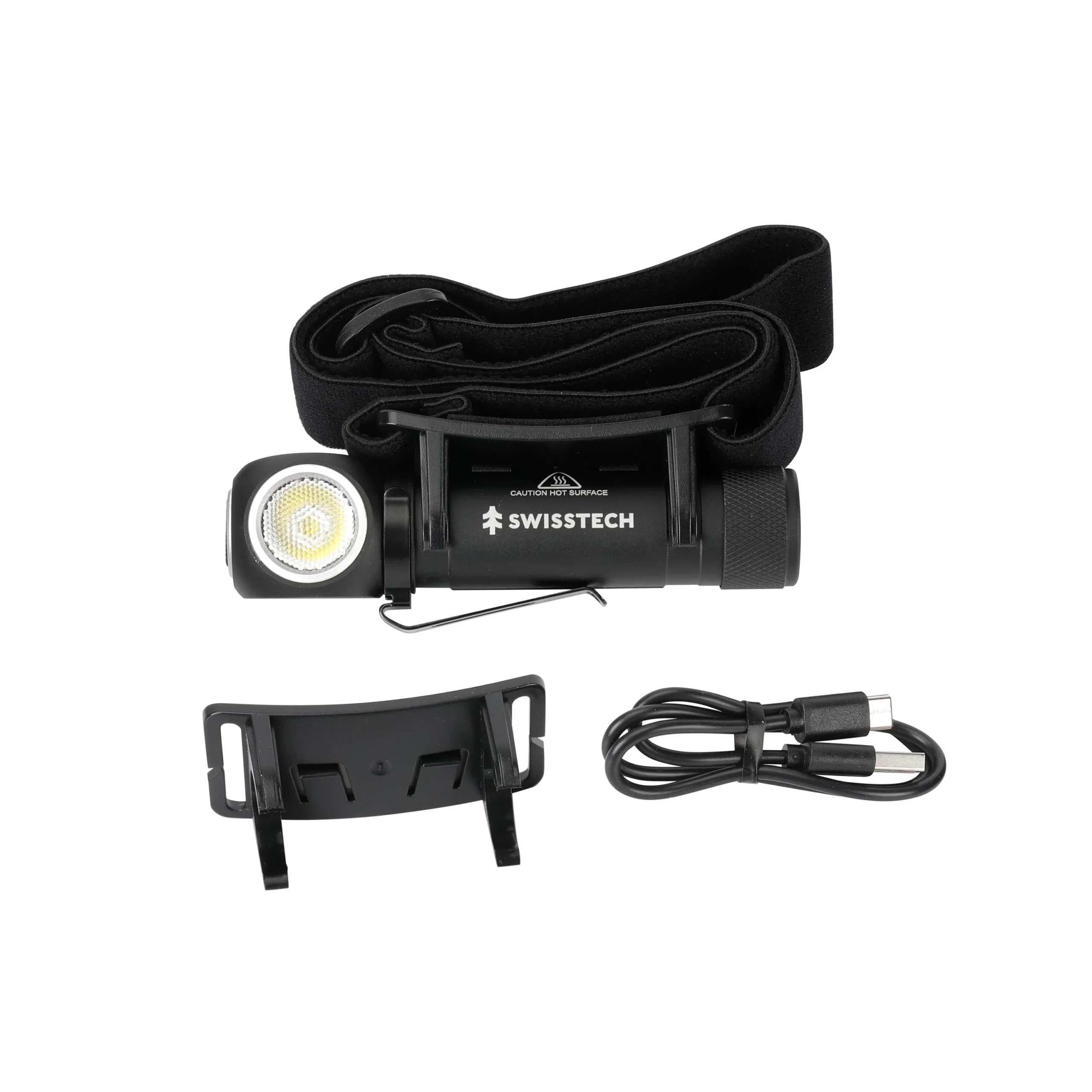 9912200100020 SwissTech laddningsbar Pannlampa med magnetfot och hjälmfäste